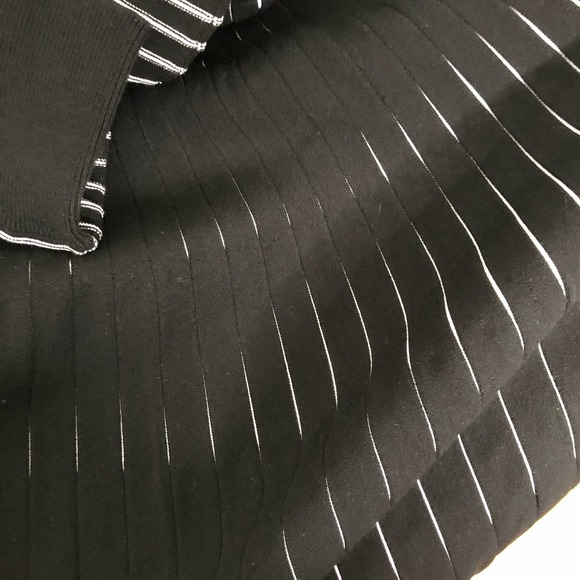 Hugo Boss Black Striped V Neck Sweater Knit Knee Length Dress SZ XL NWT - Picture 8 of 11